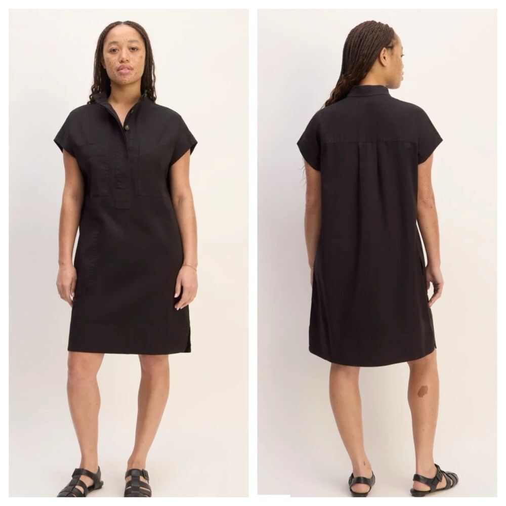 Everlane Women's Black Button-Up Jacket. Size XL